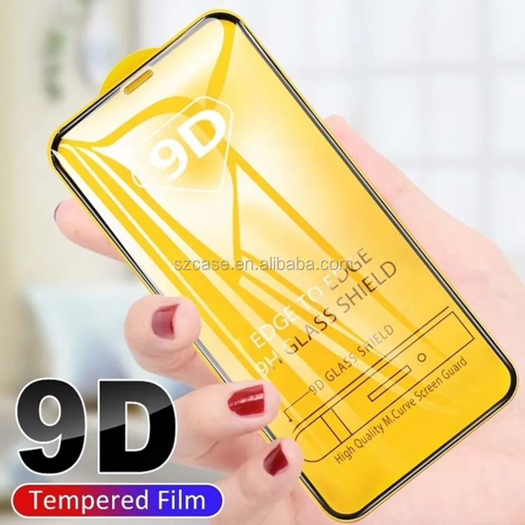 

Full Glue Edge to Edge 9H Glass Shield Really 9D Silk Printing Anti-shock Tempered Glass Screen For Iphone X Curved Glass