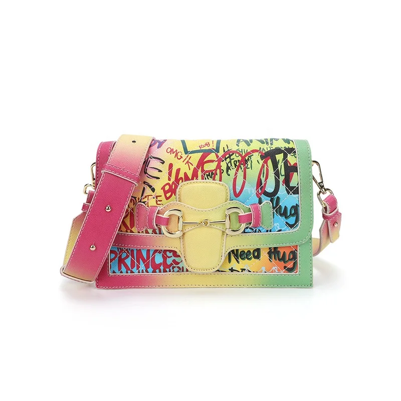 

New Arrivals Fashion Colorful Women Shoulder Handbags Graffiti Crossbody Bags