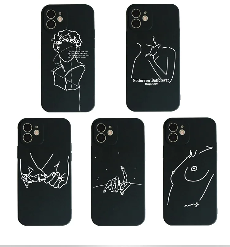 

Simple line art phone case for iphone x xr xs 11 12 mini pro max, for iphone 11 pro max cases abstract art