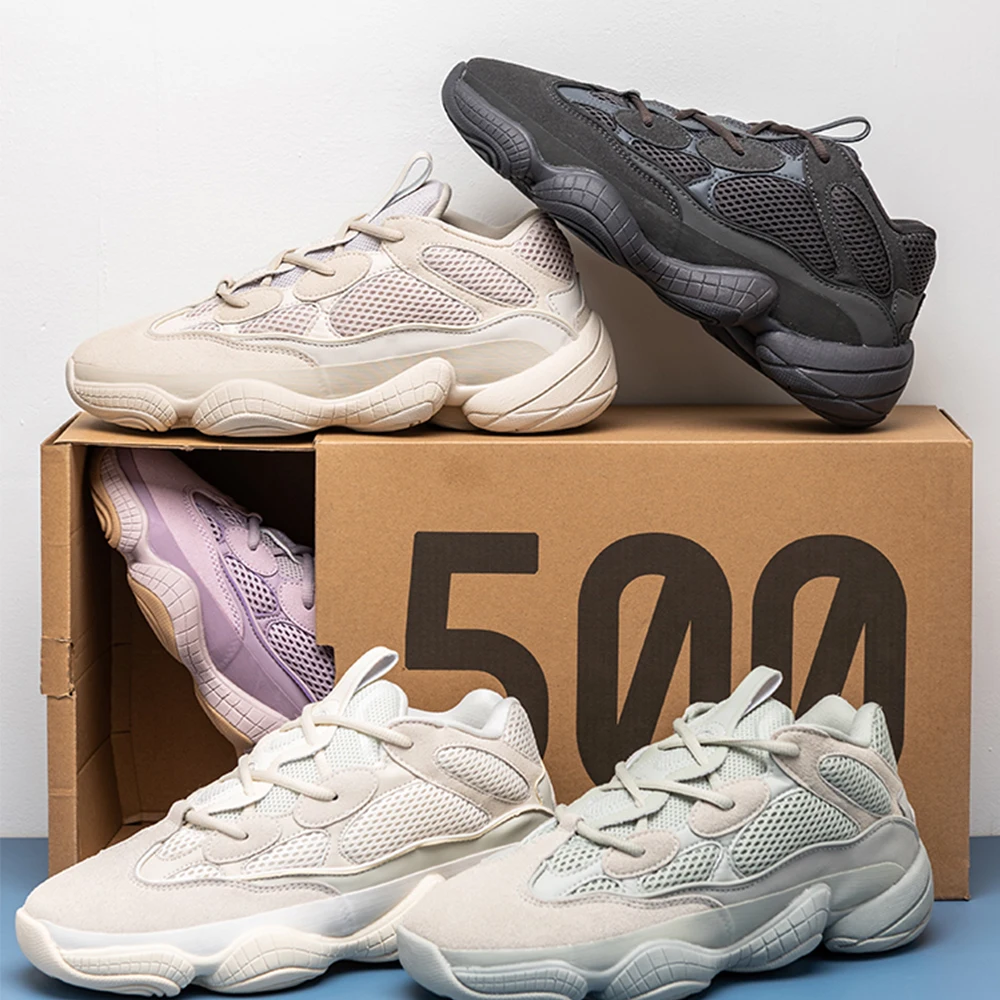 

1:1 Real Original High Quality Genuine Leather Yeezy 500 Style Cool Fashion Sneakers Running Women Mens Yeezy Shoes With Box