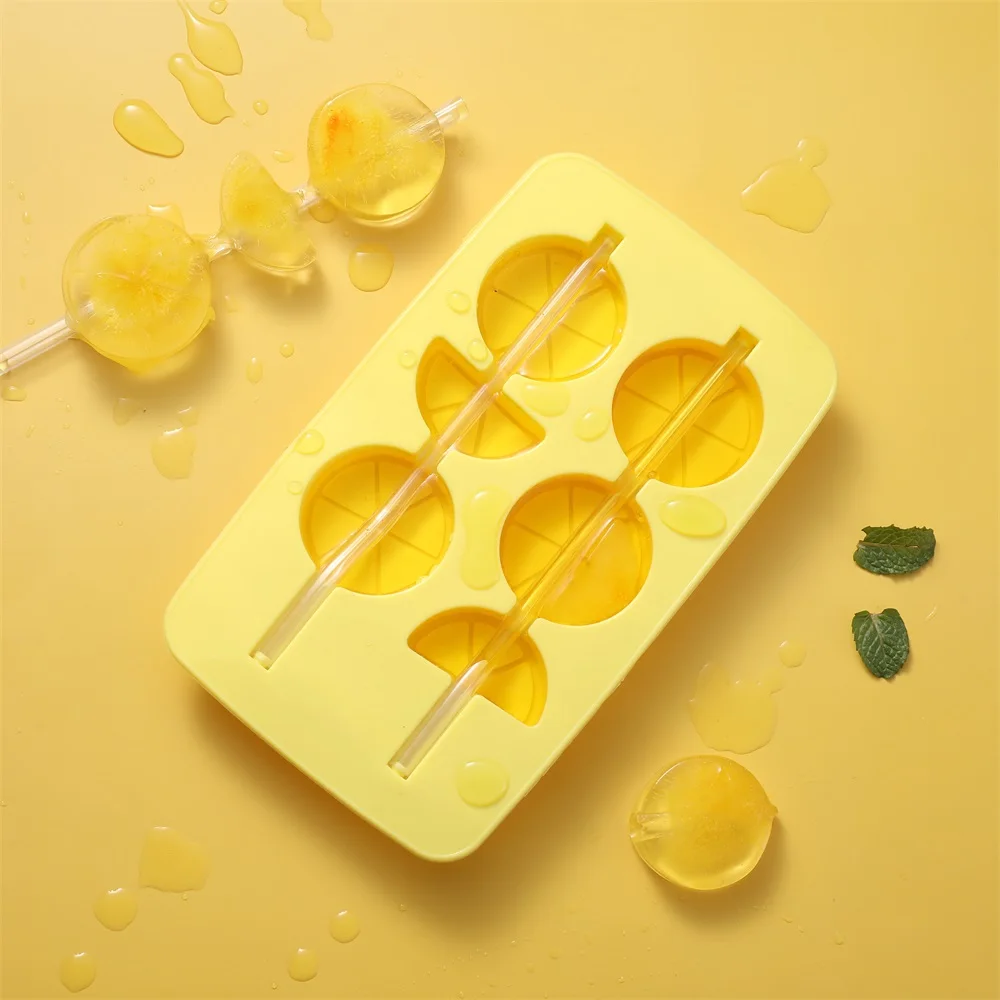 

Silicone DIY Creative Big Ice Cube Mold Square Shape Silicone Ice Tray Fruit Ice Cube Maker Bar with straw, Customized color