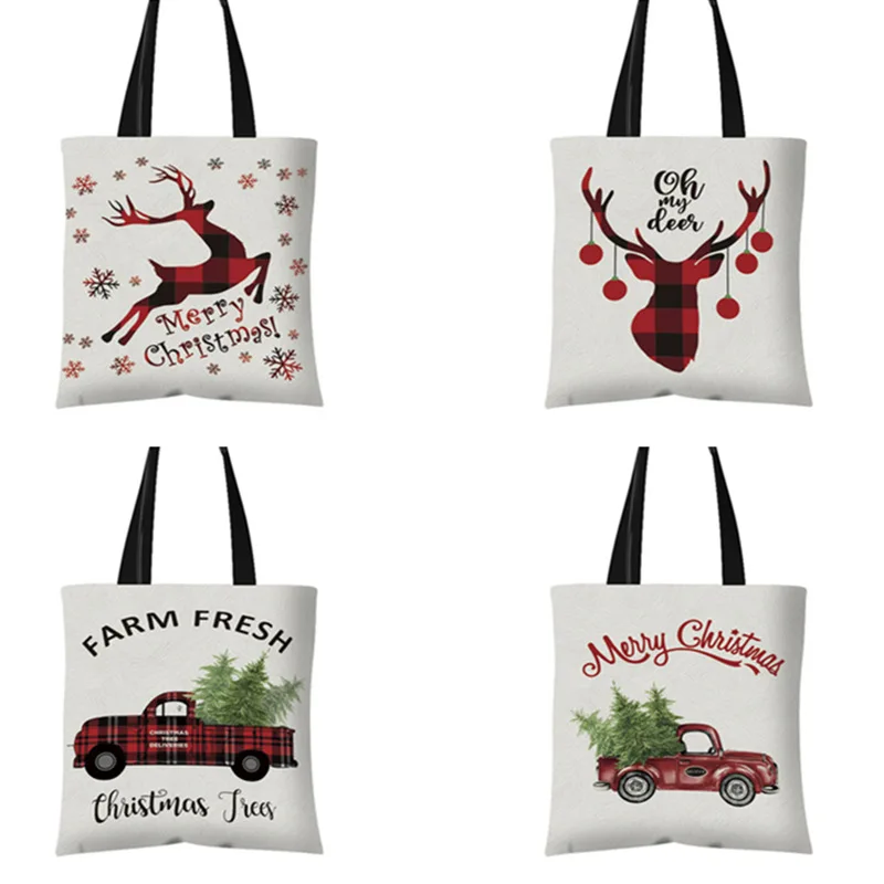 

Wholesale Canvas Bags Christmas Series Gifts Handbags Shopping Bags Halloween Handbags Manufacturers Direct Sales Customization