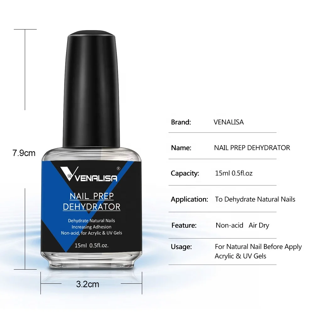 

Vanalisa 15ml Nail Prep Dehydrator Bond Acid Free Acrylic Nail Primer soak off Nails UV Gel, Clear