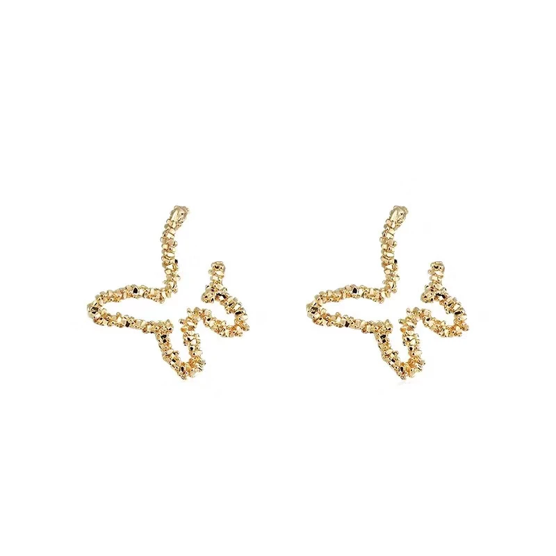 

JUHU Bohemia Butterfly Shape line Alloy Minimalism Stud Earrings For Girl Party Jewelry Wholesale, 14k