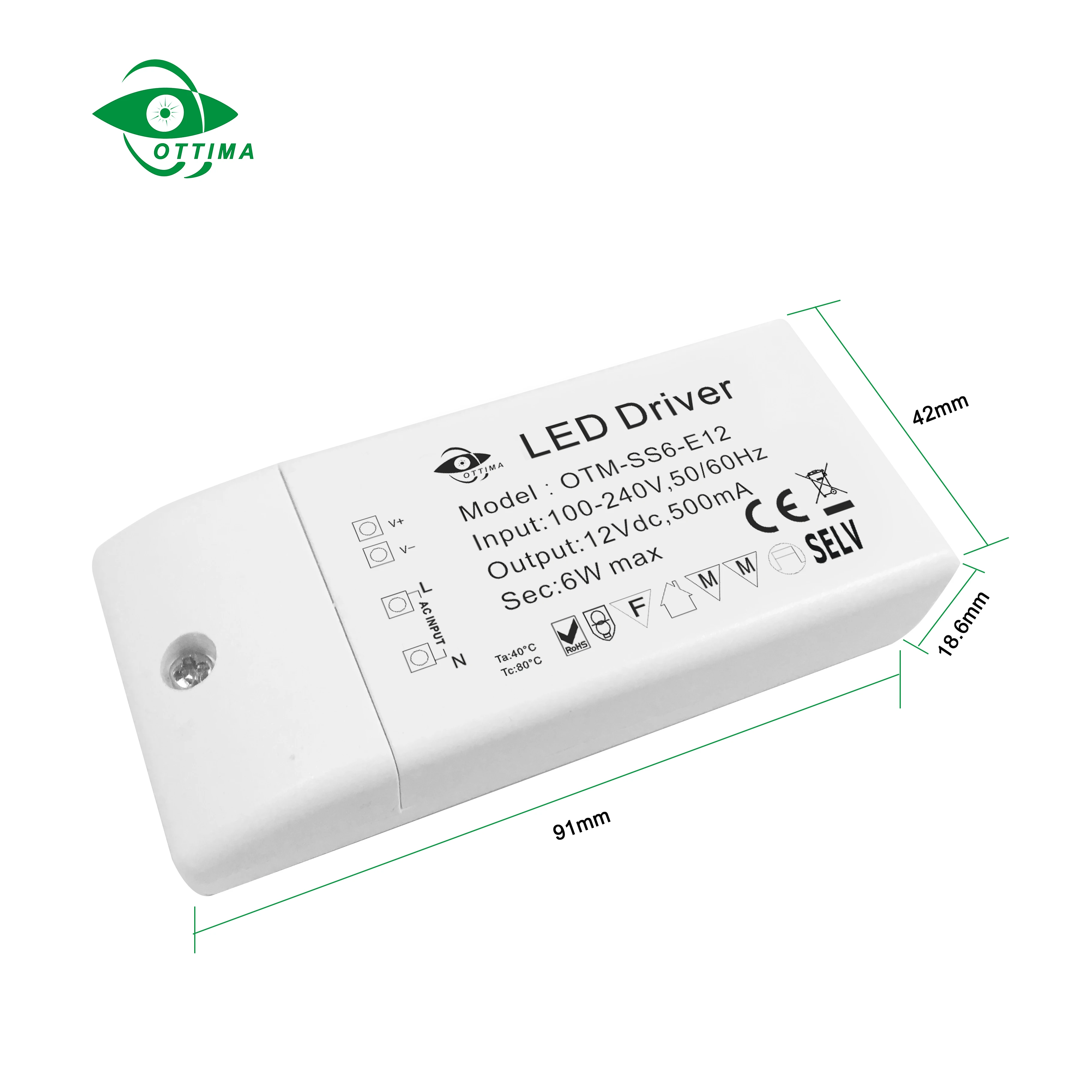 hot sales 6w 12w 24w 30w  small size led driver for strip light full power led emergency driver