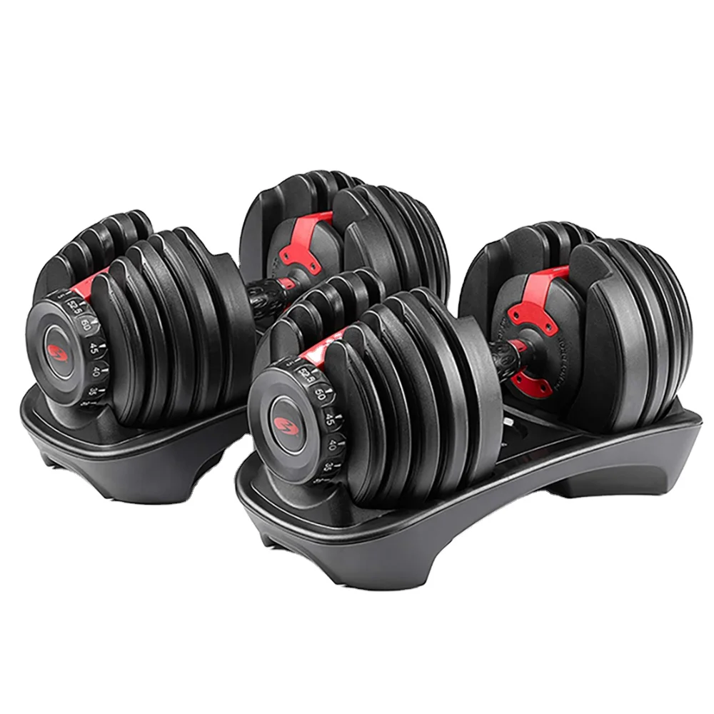 

New Europe mancuernas ajustables 1090 Dumbells  90 lb weight Cast Iron Home Dumbbell Set Adjustable, Black+red