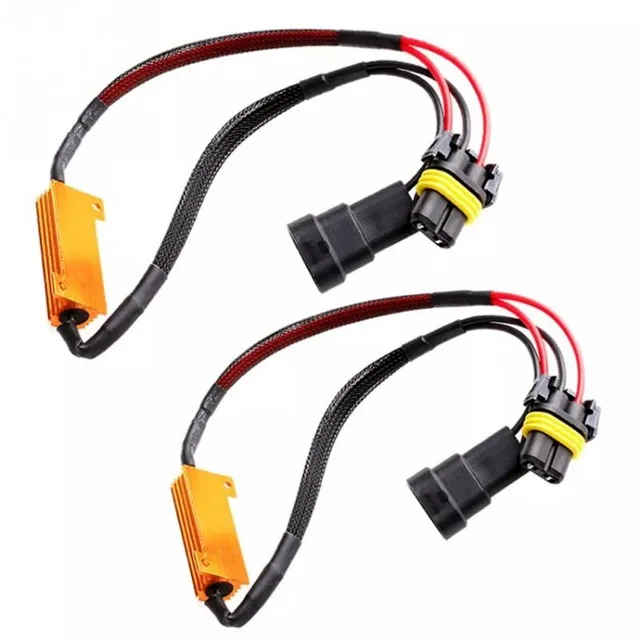 

50W 12V 6RJ Car Fog Lamp Decoder 9005/9006/HB3/HB4 LED Harness Single Resistance Decoding Wire LED Canbus 12V Resistance
