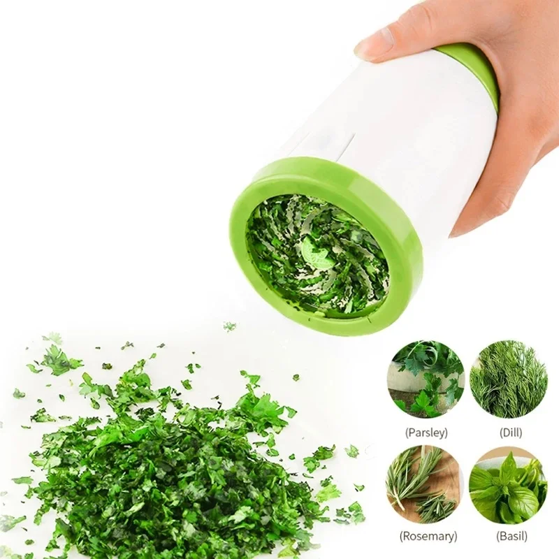 

Amazon Hot-Selling Vegetable Cutter Rosemary Spice Mill Parsley Shredder Pepper Grinder Manual Herb Grinder for Kitchen, Green