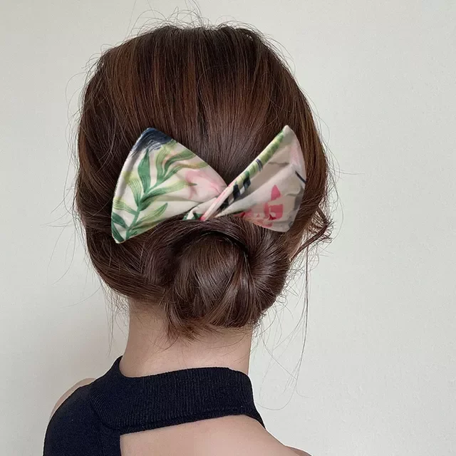 

Hair Styling Headband Hair Twist Bun Print Headband for Women French Stylish Vintage Updo Ponytail Holder Hair Accessories