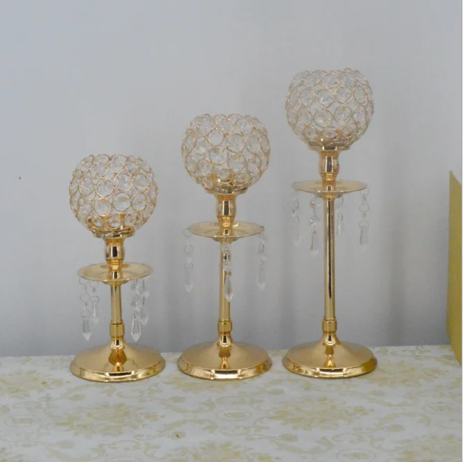 

Crystal Candle Holders Metal Glass Candlesticks Wedding Table Centerpiece Party Home Decoration Decorations For Tables