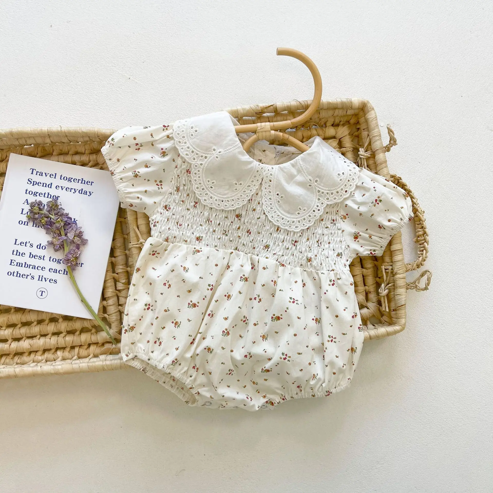 

Kids Summer Rompers Baby Girl Floral Shorts Sleeve Soft Cotton Bodysuit