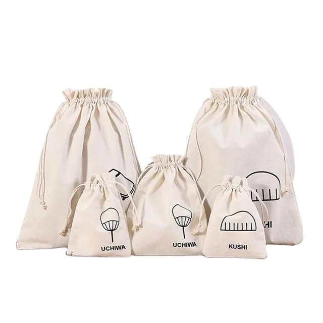 

Eco-friendly Cotton Canvas Bags High Quality Drawstring Organic Canvas Bags Support Customize, Customized color