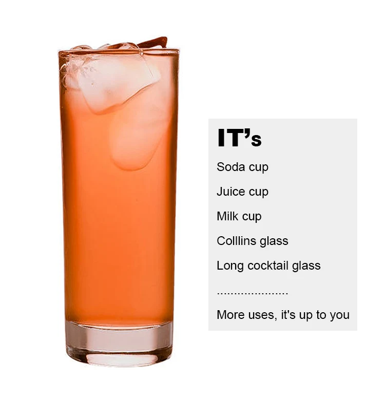 Wholesale Cheap 10.5 oz Barware Collins Highball Glass and Long Drink Cups