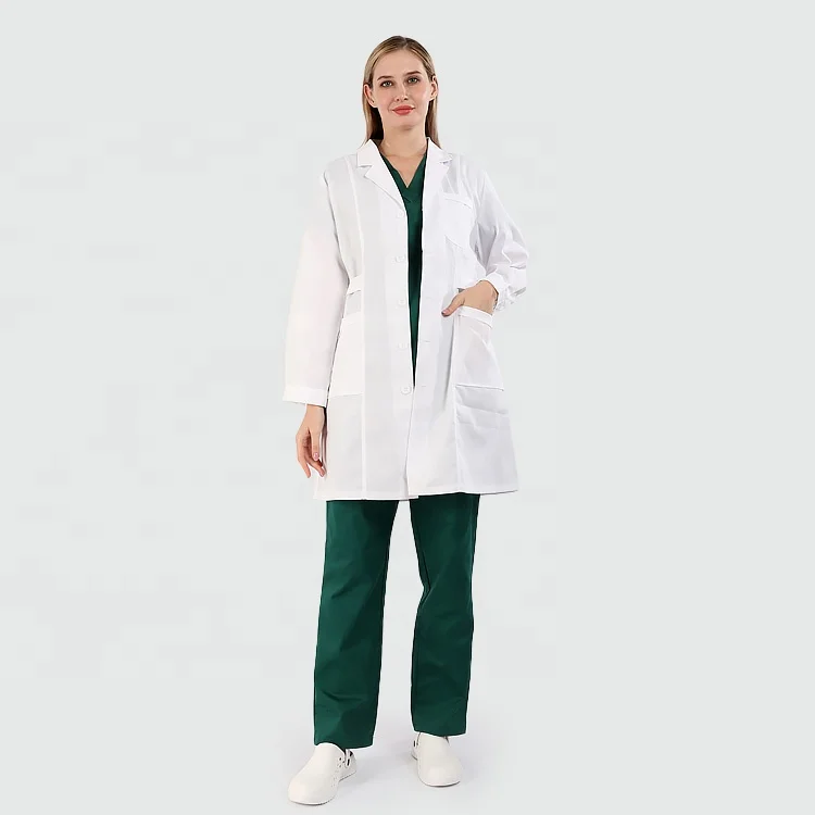 

Online Medical Scrubs Professional Long Sleeve Women Scrub Top Lab Coat