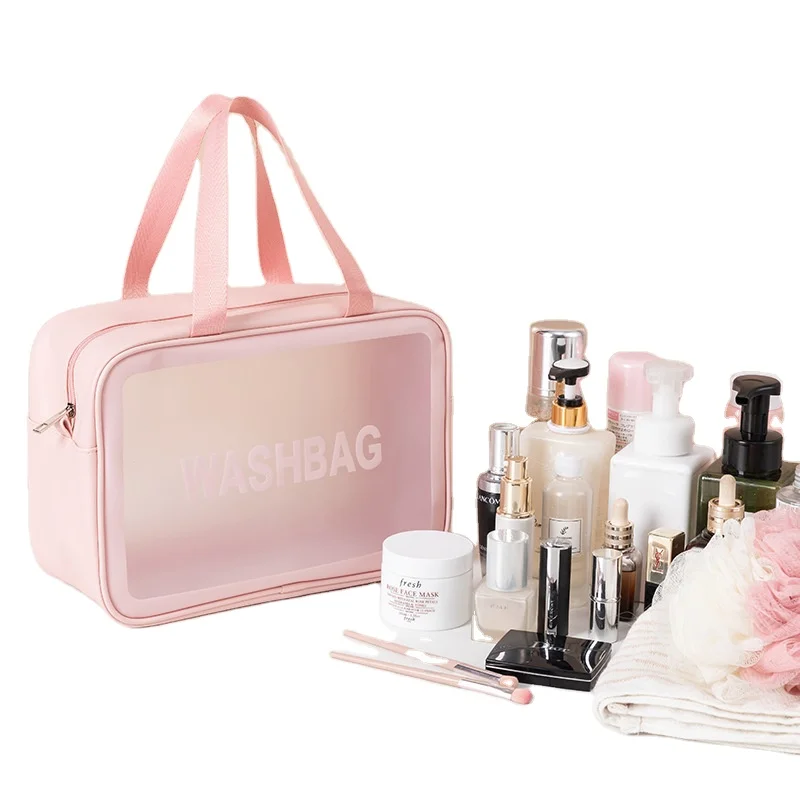 

Hot sale pink custom cosmetic bag women makeup cosmetic bags for home, Pink/black/white