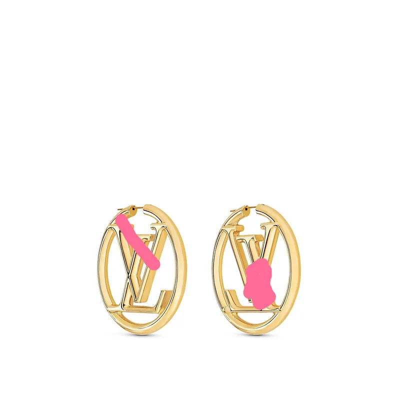 

HAOY L Letters Hoop Earrings Branded Gold plated Simple Earring Factory Wholesale