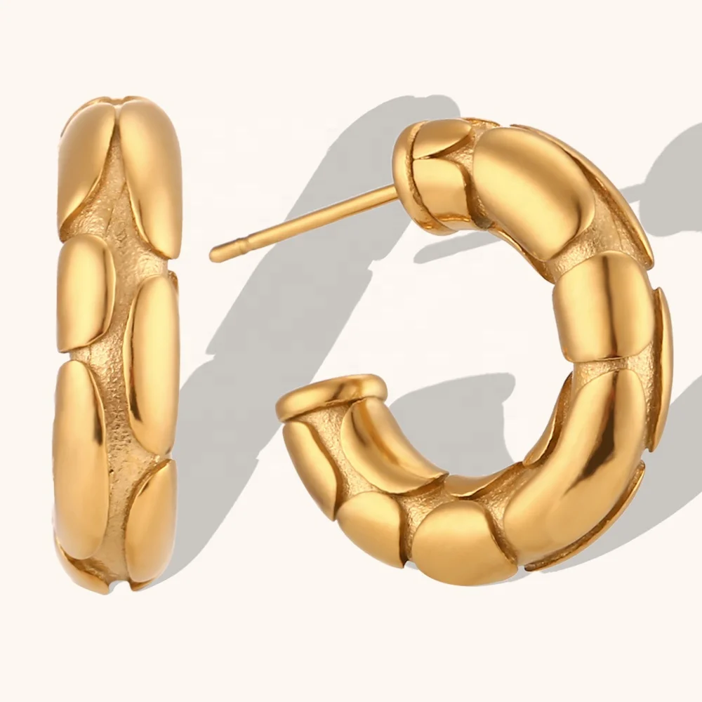 

Dingran 18K Gold Plated Snake Earrings Tarnish Free Stainless Steel Earring WomenJewelry