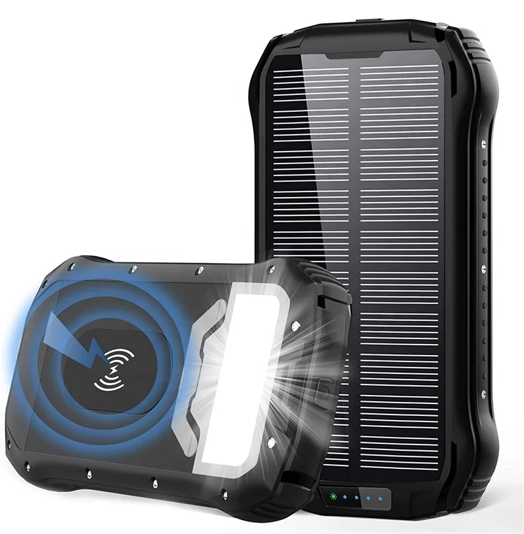

High Quality 26800mAh Solar Outdoor Power Bank Waterproof Shockproof Dustproof Solar Cell Phone Charger with LED Light
