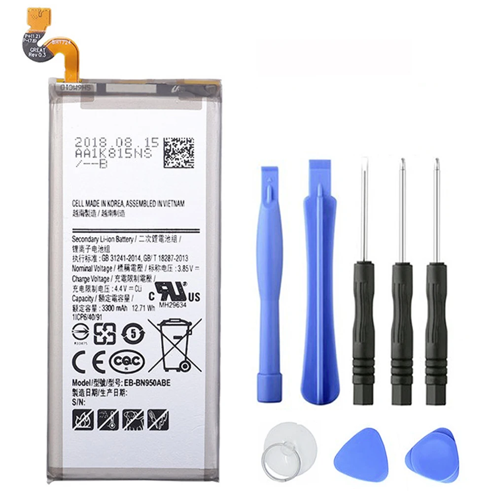 

Original 4.4V 3300mAh EB-BN950ABE EB-BN950ABA Battery for Samsung GALAXY Note 8 Note8 N9500 N9508 SM-N950F