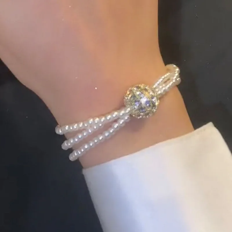 

fashion quality crystal ball couple magnetic bracelet