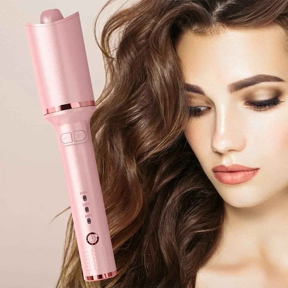 

Wholesale new private label hair tools professional auto hair waver electric portable ceramic automatic curling iron rotating, Customized