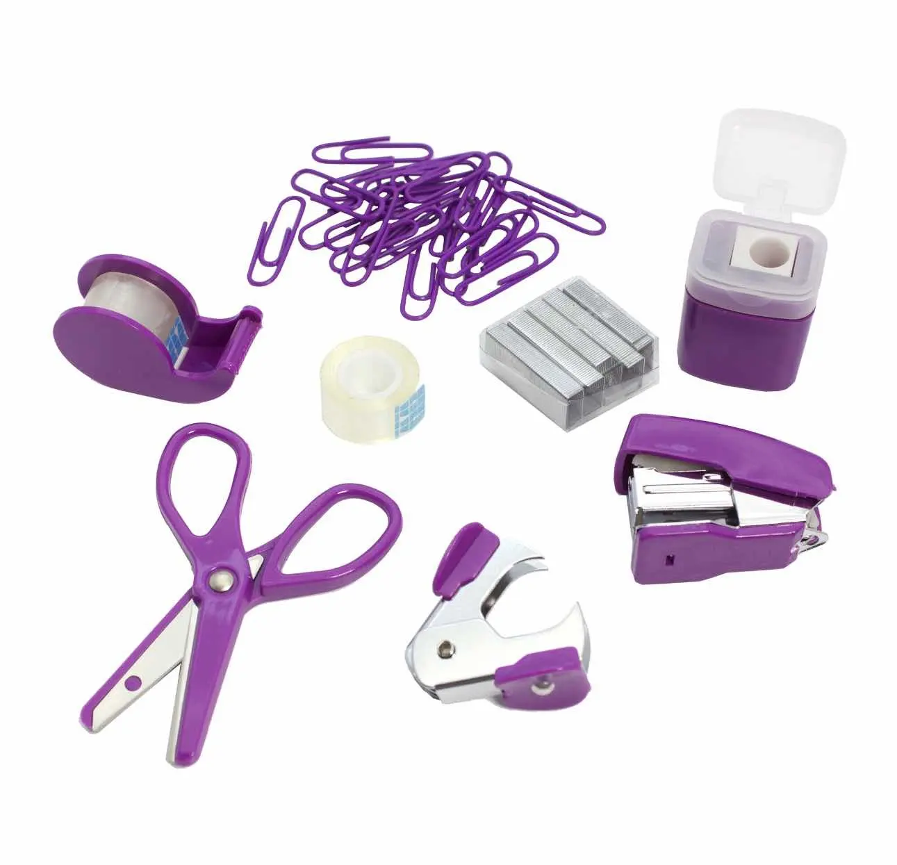 purple office supplies