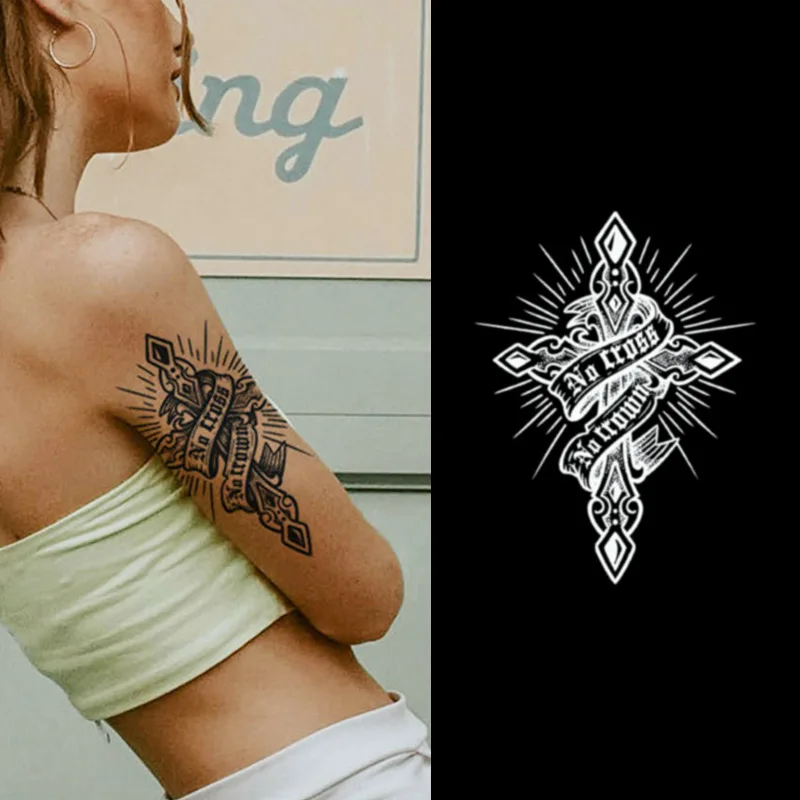 

Custom Temporary Hanna Tattoo Sticker Stencil Hand Tattoo with Flower Logo Black Bag Green Waterproof Vinyl PVC Tattoo Sticker