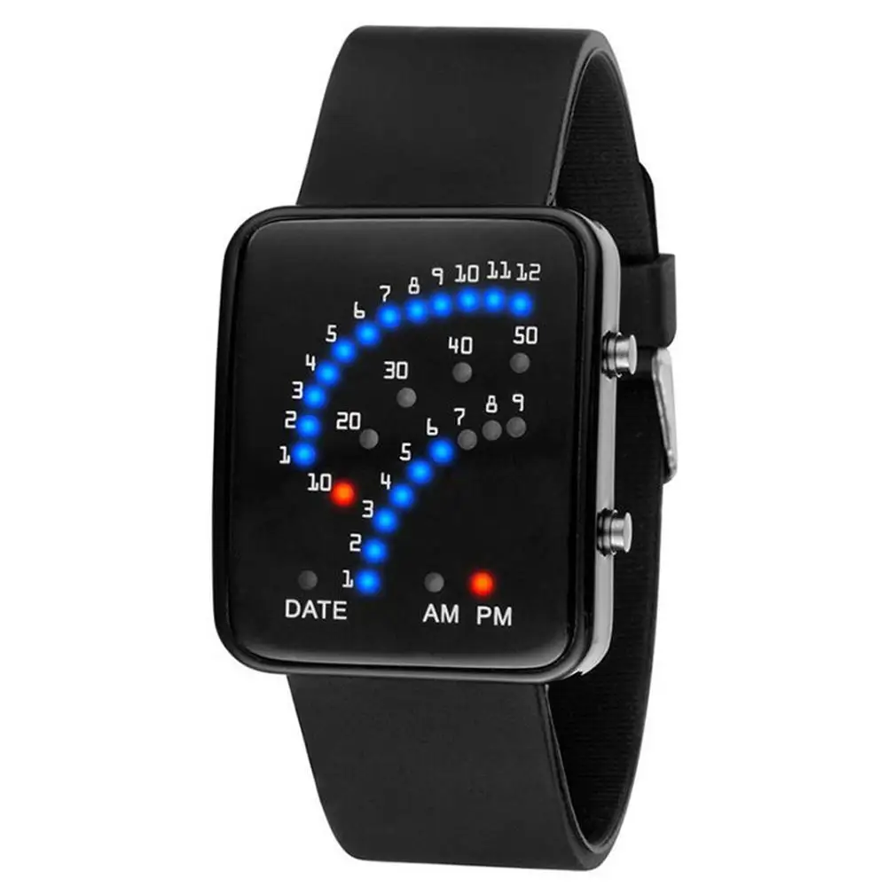

Classic square LED sports watch wholesale plastic silicone band student watches leisure quartz watch men watch (KWT2182), As the picture