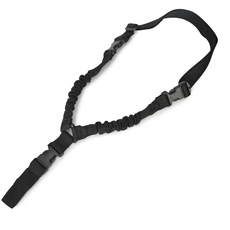 

Yakeda Adjustable Tactical Gun Sling Belt Single Point Nylon Heavy Duty Mount Bungee Military Rifle Sling, Black