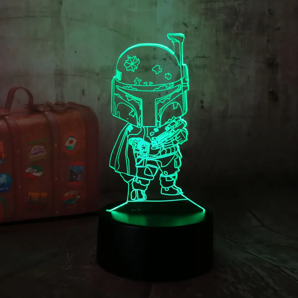 Gift Home decor Bedside LAVA Lamp Darth Vader Art LED Light Line Illusion Lamp Touch Sensor Table Night Light 3D Visual Lamp