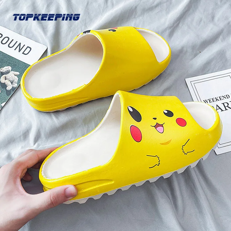 

1E0012C summer beach fashion Cartoon Woman Unisex Yellow Yezzy Slide