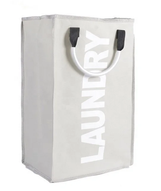 

Cloth Laundry Basket Storage Bag Alloy Handle Foldable Hamper Waterproof Oxford Toy Organizer Large Capacity Laundry Bag