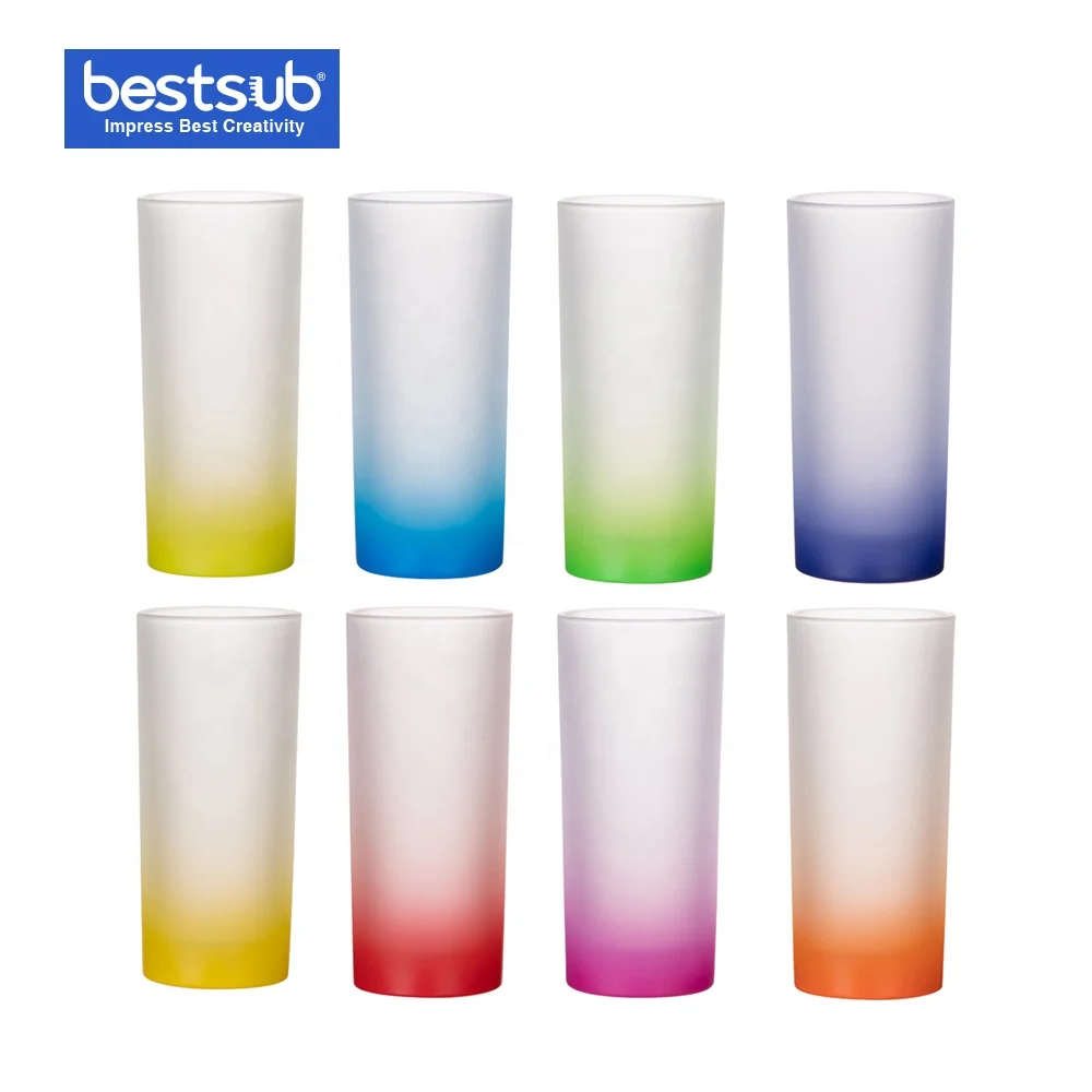 

Bestsub Wholesale High Quality Sublimation Banks 10oz Gradient Rainbow Drinking Glass Water Coffee Wine Mug