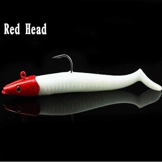 

22g Lead Jig Head Glow Soft Lure Soft bait with Fishing Hook Swim bait fishing Tackle Pesca Soft Fishing Lure