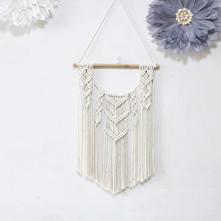 

Macrame Wall Hanging Tapestry Boho Macrame Tapestry Woven Home Decor Wall Pediment, White