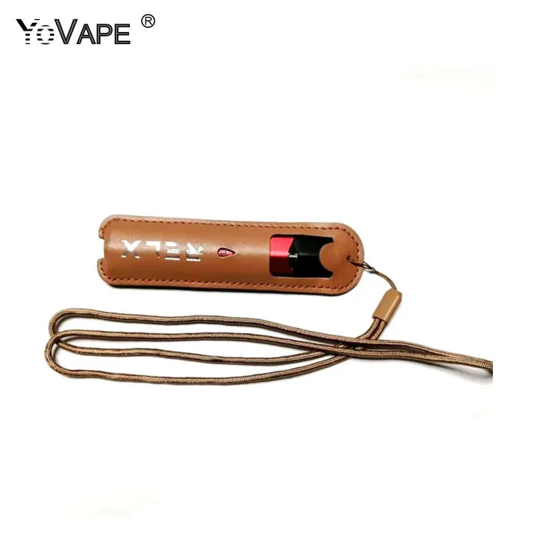 
E cigs accessories Vape pen battery protective pu leather carrying case lanyard for relx pod system kit 