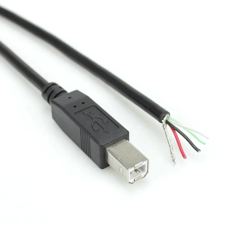 

Custom 1m usb 2.0 B Male printer Cable USB Type B to open end 24 28 AWG