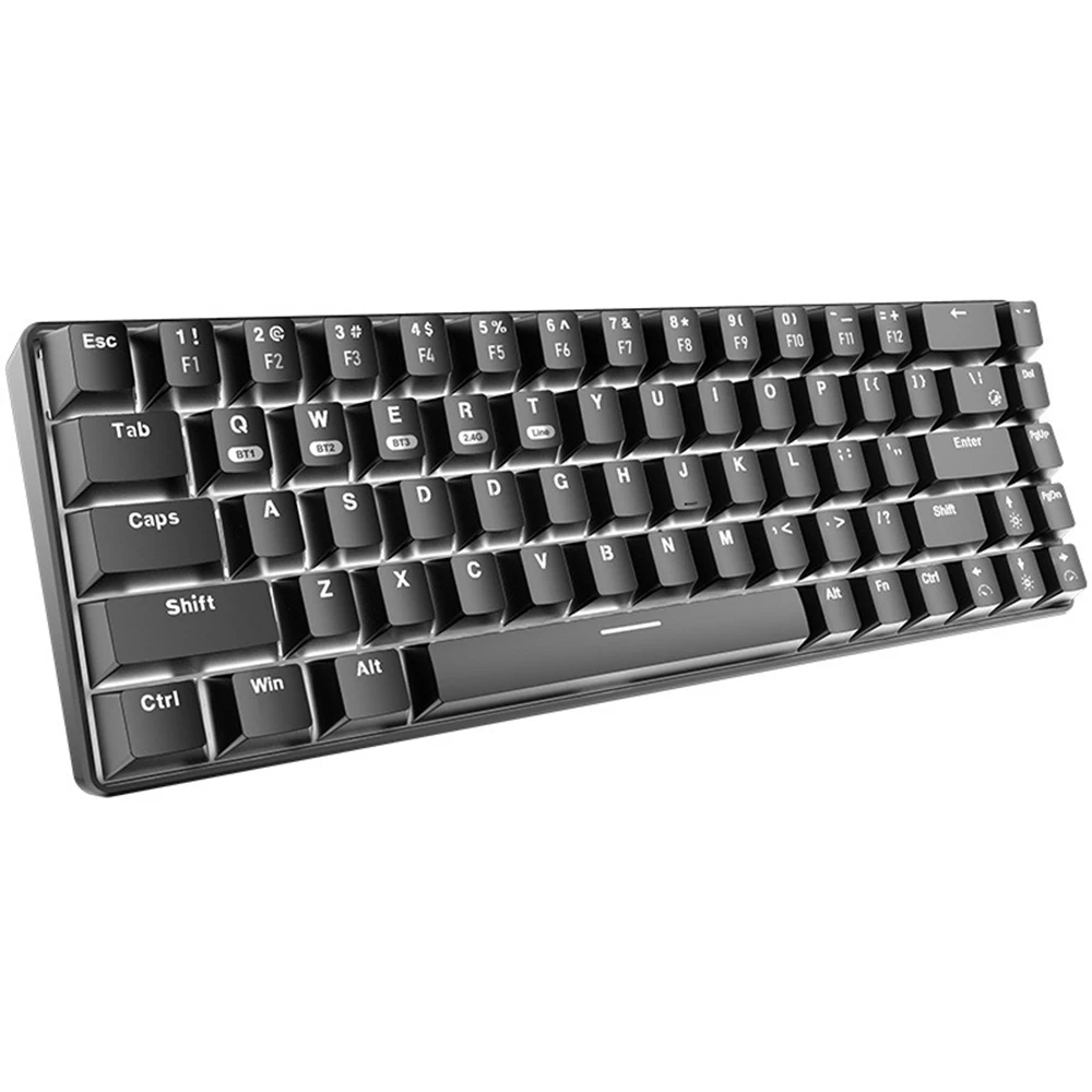 

Popular BT 68Keys Wireless Game oem Mini Mechanical Colourful Three-mode Connection Keyboard Accessories RGB Backlit Computer, Black,white