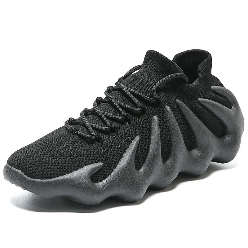 

Ziitop Original Quality Yeezy 450 Men's Sports Shoes Unisex Volcanic Soled Women Running Sneakers, Black-orange grey black