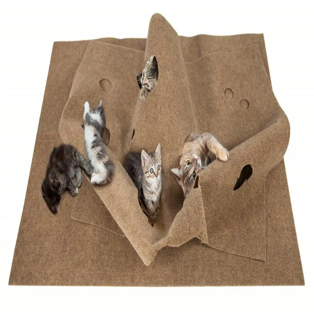 

Cat Activity Play Mat Ripple Rug for Cats, Nature color