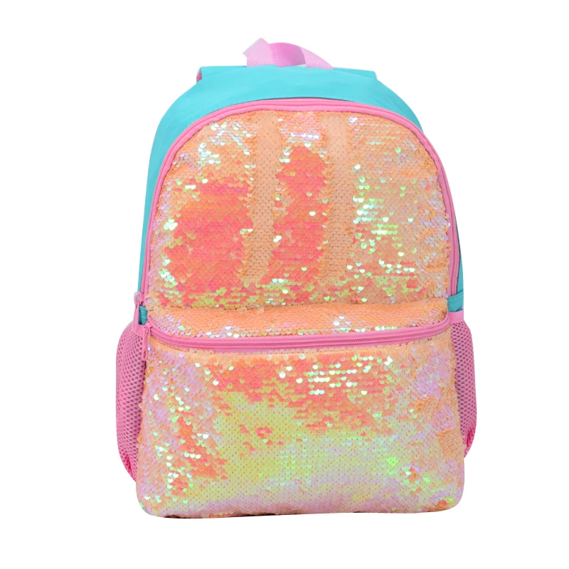 

2021 New Stylish Sequin Pink Cute School bag Mochilas Kids School Backpack For Girls