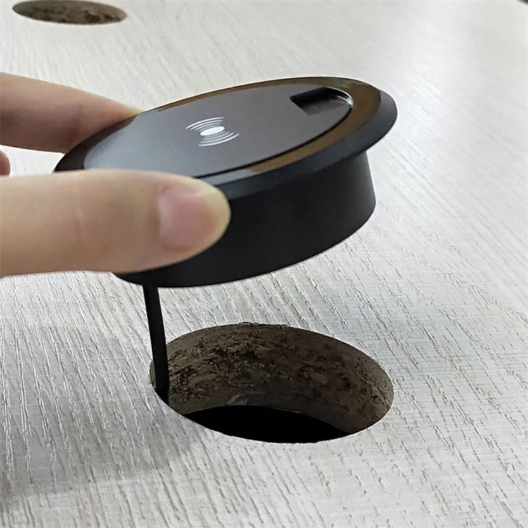 Best Seller Fast Charging Furniture Embedded Desktop Custom Logo Wireless Charger for iphone and Android Mobile Phone