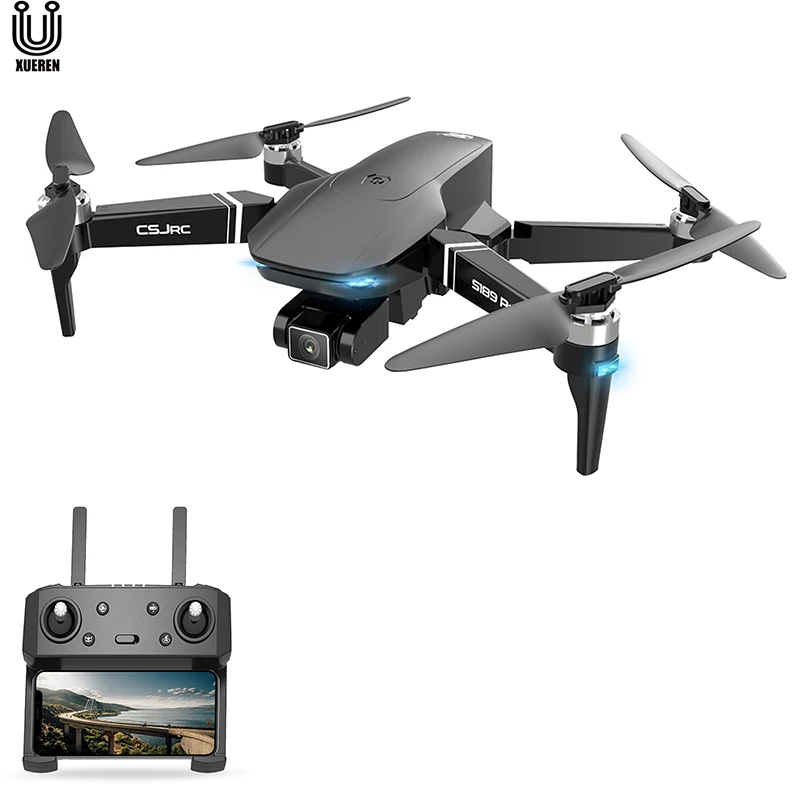 

Xueren S189 PRO Drone with 4K 5G GPS Wifi FPV Brushless Quadcopter Follow Me 25mins Flight Time Dual Camera, Black