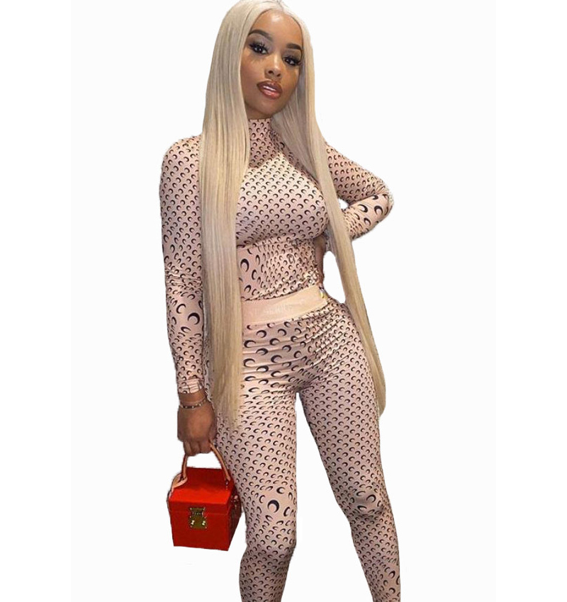 

M1049 Moon printed outfits XS 2 piece set fall women fashion clothing