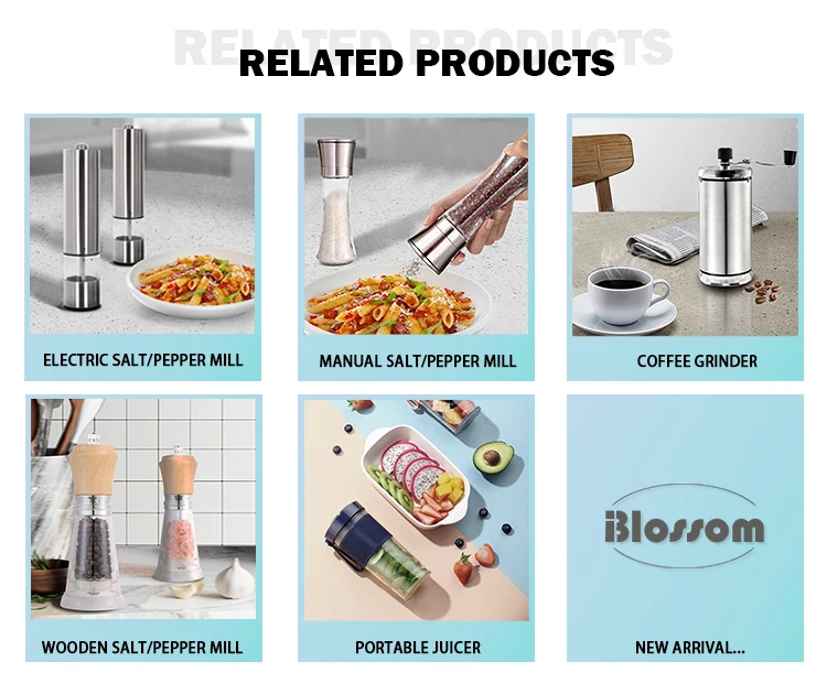 Manual Salt & Pepper Grinder Stainless Steel Salt And Pepper Mill With 2 Acrylic Chamber 2 In 1