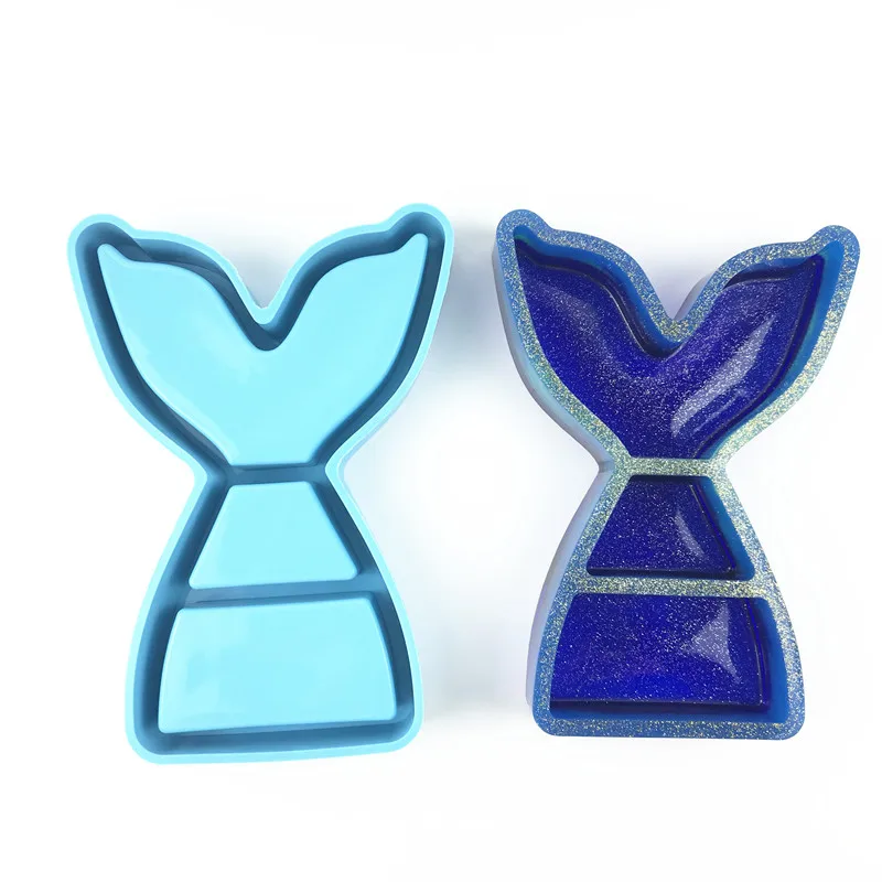

5006 large silicone mermaid shelf silicone mold for table decoration jewelry container, Random