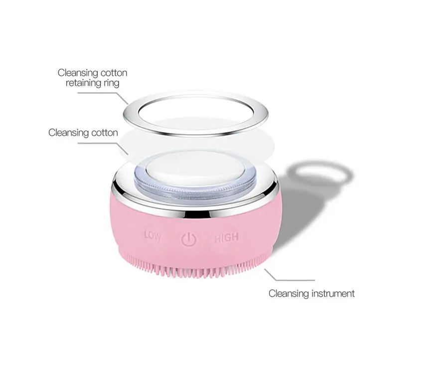 
Sonic Silica Facial Cleansing Brush 2 In 1 Led Photon Face Massage Deep Pore Cleaner Acne Remover Anti Wrinkle Face Lifting 