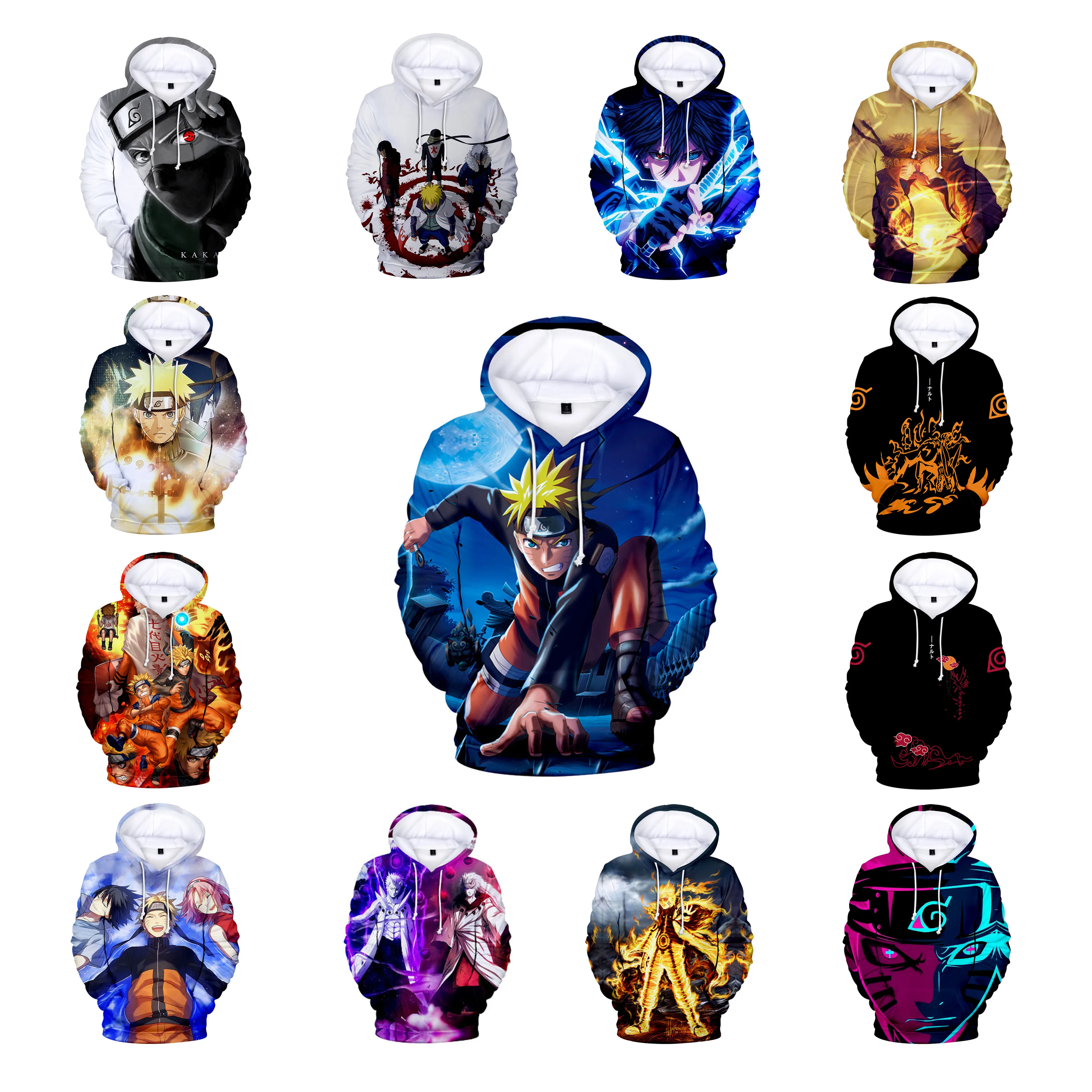 

New designs 61 designs XXS-4XL Anime 3D Printing Hoodie Women/Men Itachi Uchiha Kakashi Sweatshirt, As picture