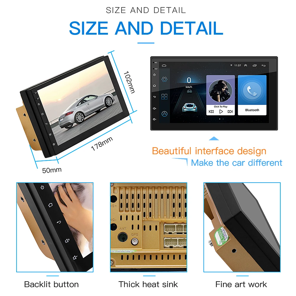 Universal 7 Inch Car Radio Car Player Gps Navigation Wifi Bt Fm Mirror Link Car Stereo 2 Din Android9 1 Buy 2 Din Android 7 Inch Car Radio Car Player Gps Navigation Android 2