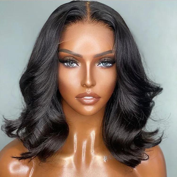 

Brazilian Virgin Human Hair Body Wave Frontal Wig For Black Women Short Hairs Human Hairs Wigs In China